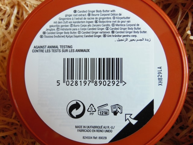 The Body Shop Ginger Body Butter Details