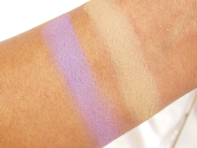 VIVO Matte Eye Shadow Purple Passion and SandStorm Swatch 2