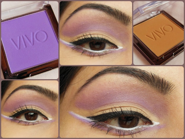 VIVO Matte Eye shadows in Purple Passion and Sandstorm EOTD