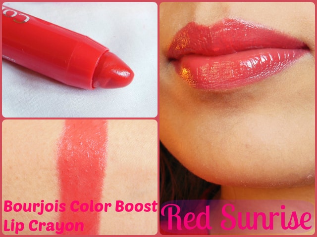 Bourjois Paris Color Boost Lip Crayon Red Sunrise Look