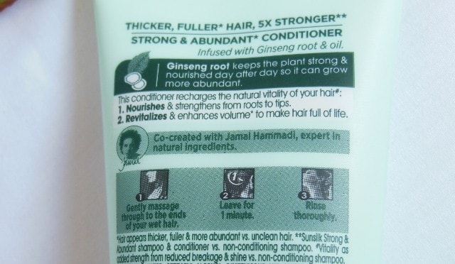 Sunsilk Natural Recharge Strong & Abundant Conditioner Claims