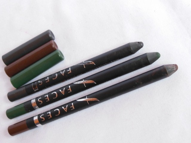 Blog Sale - Faces Canada Long Wear Eye Pencils Solid Brown, Dark Green and Gray