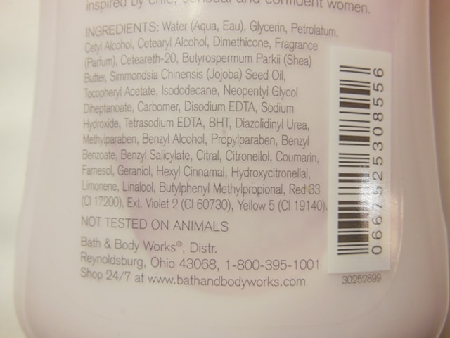 Bath and Body Works Body Lotion Dark Amethyst Ingredients