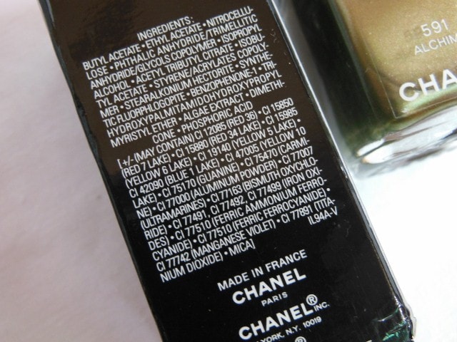 CHANEL Le Vernis Nail Color Alchimie Ingredients