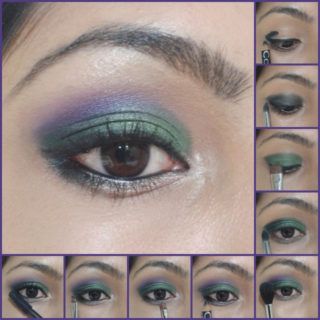 Eye Makeup Tutorial -Green and Purple Eye Makeup