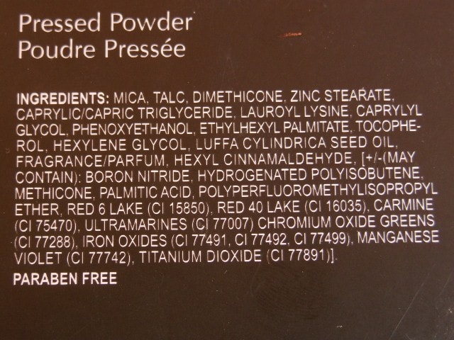 INGLOT Pressed Powder Ingredients