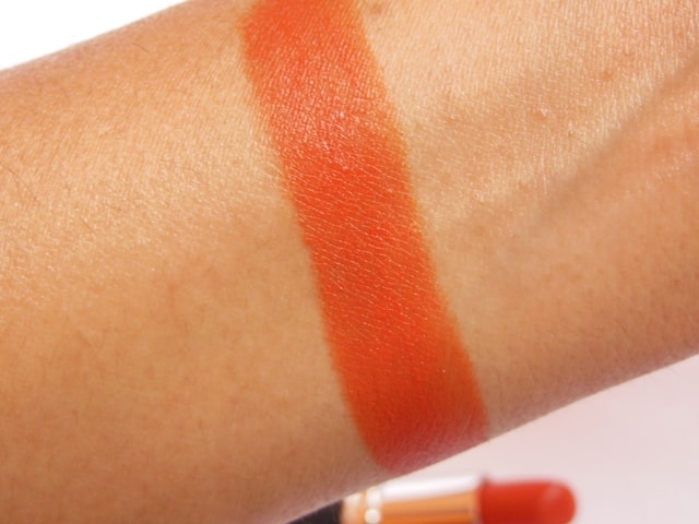 Chambor Powder Matte Orange Flambe Lipstick Swatch2