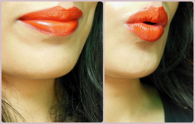 INGLOT Red Lipstick #103 Lip Swatch