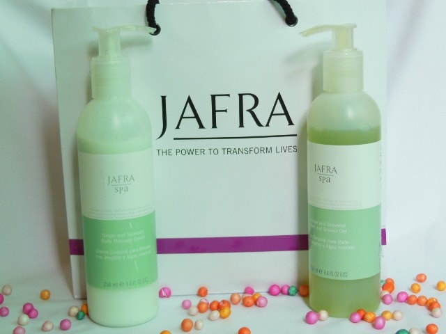 Jafra Spa Ginger and Seaweed Bath and Shower Gel and Body Massage Cream