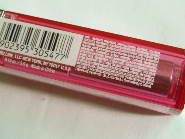 Maybelline ColorSensational Pink Alert Pow1 Lipstick Ingredients