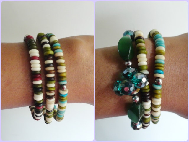 How to wear statement accessory - Layering beaded Bracelets