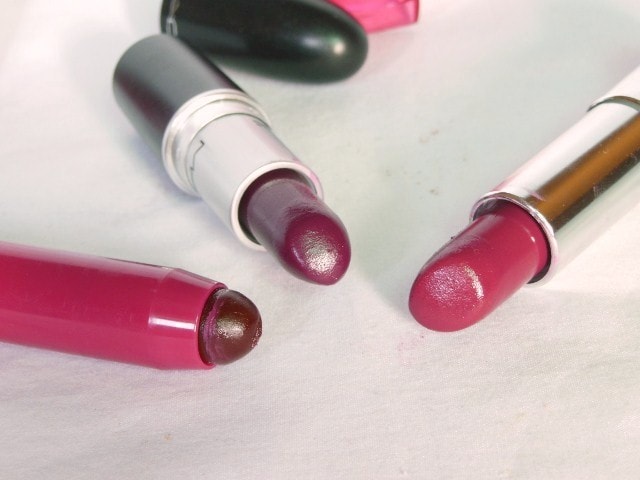 Dupe Discovered - MAC Rebel, Maybelline Berry Brilliant and Revlon Smitten Lipsticks