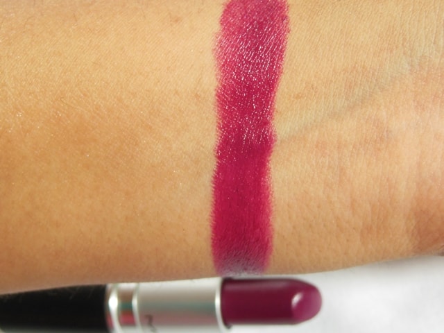 MAC Satin Lipstick Rebel Swatch