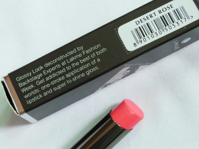 Lakme Absolute Gloss Addict Desert Rose Lipstick Claims
