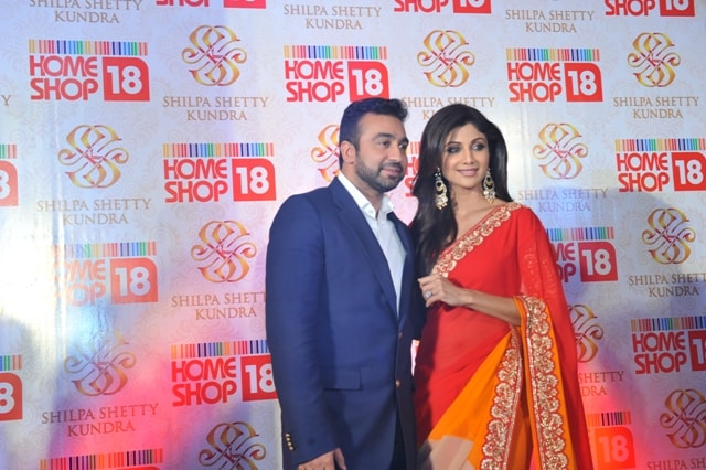 Shipa Shetty and raj Kundra at SSK Saree launch at HomeShop18