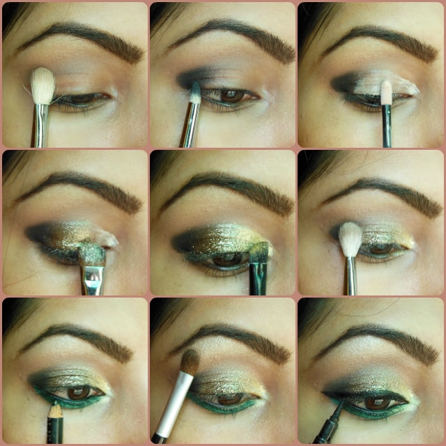 Eye Makeup Tutorial Look - Glitter Gold and Greens