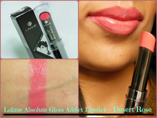 Lakme Absolute Gloss Addict Lipstick Desert Rose Look