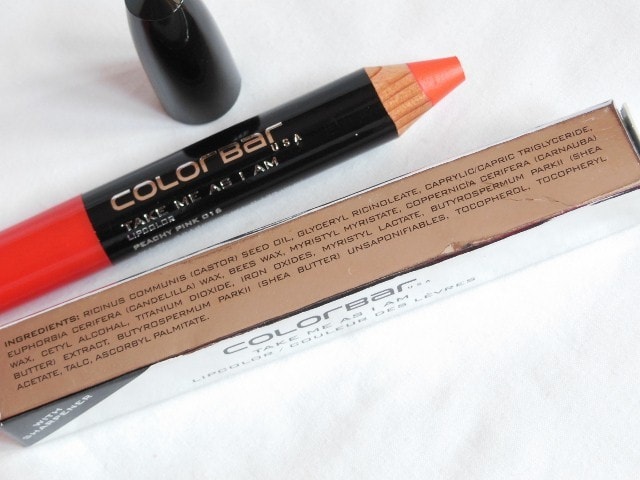 Colorbar Take Me As I Am Lip color Peachy Pink Ingredients