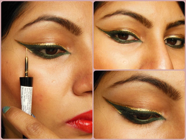 Maybelline HyperGlossy Electric Liquid Eye Liner Gold-iation EOTD