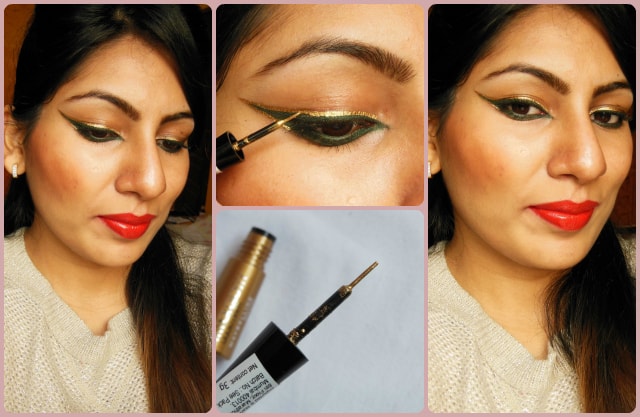 Maybelline HyperGlossy Electric Liquid Eye Liner Gold-iation Look
