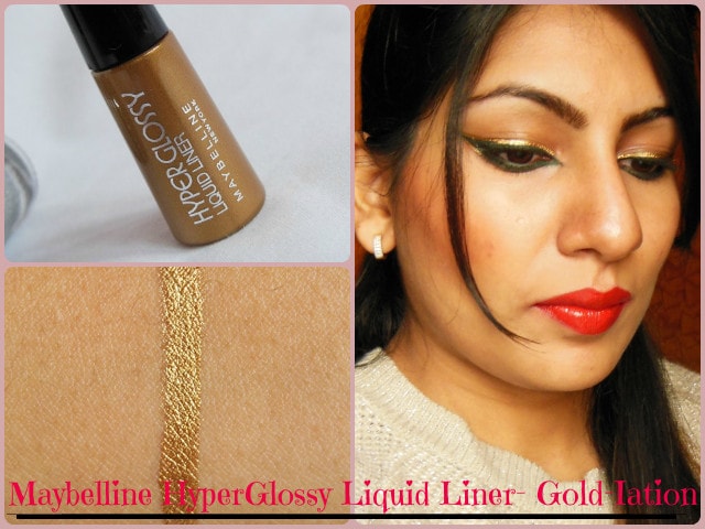 Maybelline HyperGlossy Gold Liquid Eye Liner Look