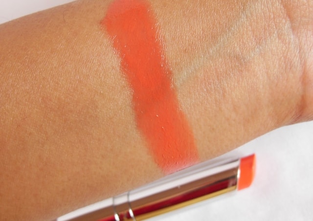 Colorbar Sheer Creme Lust Lipstick Orange Bliss Swatch 1