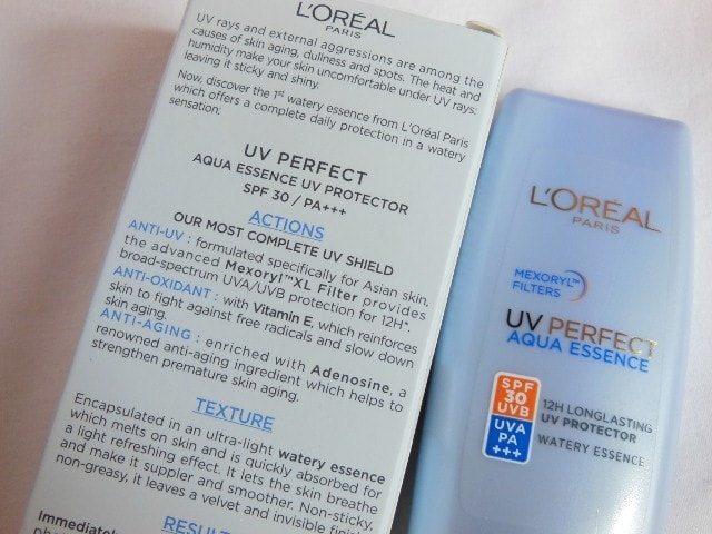 L'Oreal Paris Aqua  Essence UV Perfect SPF 30 Sunscreen Claims