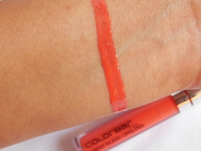 Colorbar Sheer Glass Lip Gloss Coral Embrace Swatch