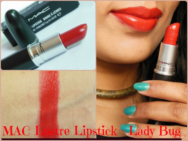 MAC Lustre Lipstick Lady Bug Look