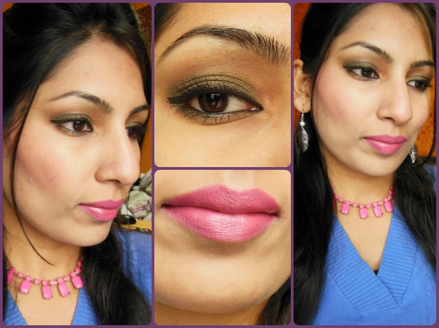 Valentine Day Makeup Look - Green eyes and Pink Lips