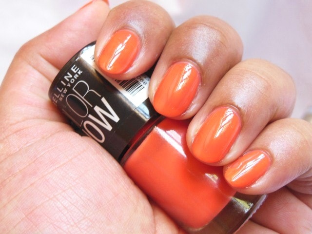 orange nail paint design