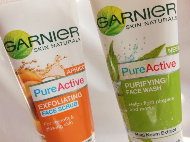 Garnier Pure Active Face Wash and Face Scrub