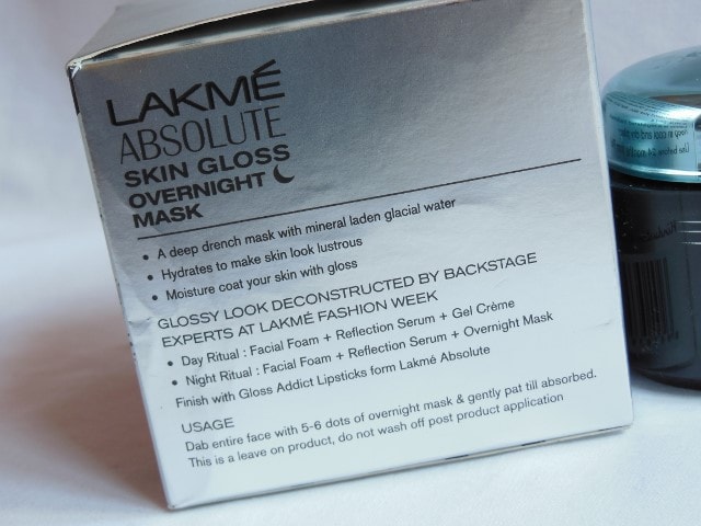 Lakme Absolute Skin Gloss Overnight Mask Claims