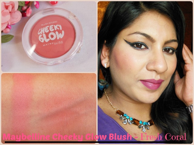 Maybelline Cheeky Glow Blush Fresh Coral Look