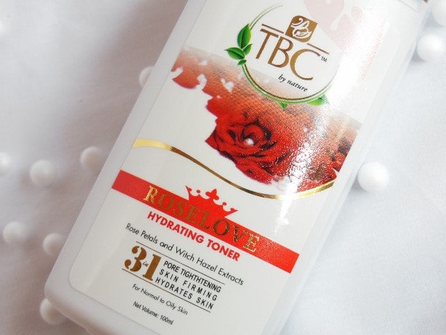 TBC by Nature Roselove Hydrating Toner Claims