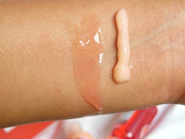 The Body Shop Strawberry Shower Gel and Body Puree Swatch