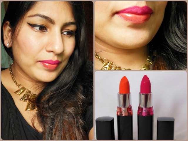 Maybelline Color Show Lipstick Fuchsia Flare and Orange Icon Look