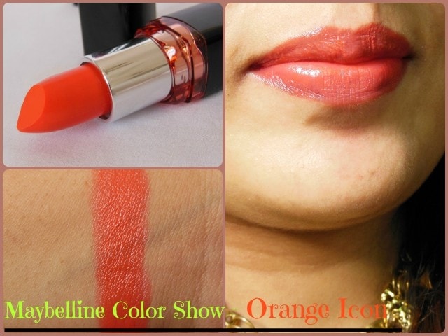 Maybelline Color Show Lipstick Orange Icon LIp Swatch