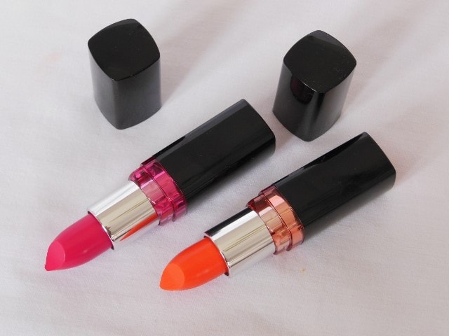 Maybelline Color Show Lipstick Orange Icon and Fushcia Flare Review