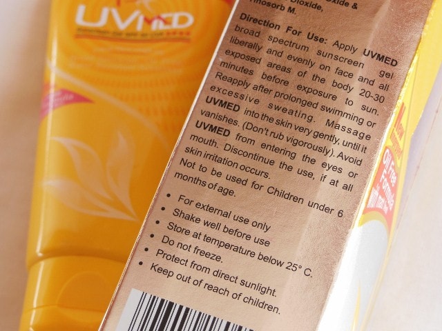 UVMed Tinted Sunscreen Directions