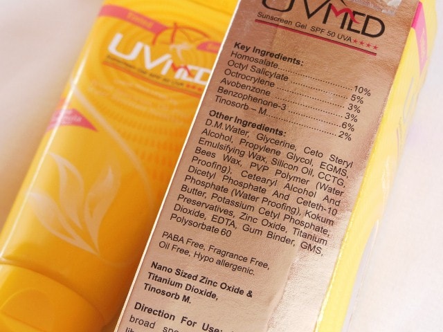 UVMed Tinted Sunscreen Ingredients