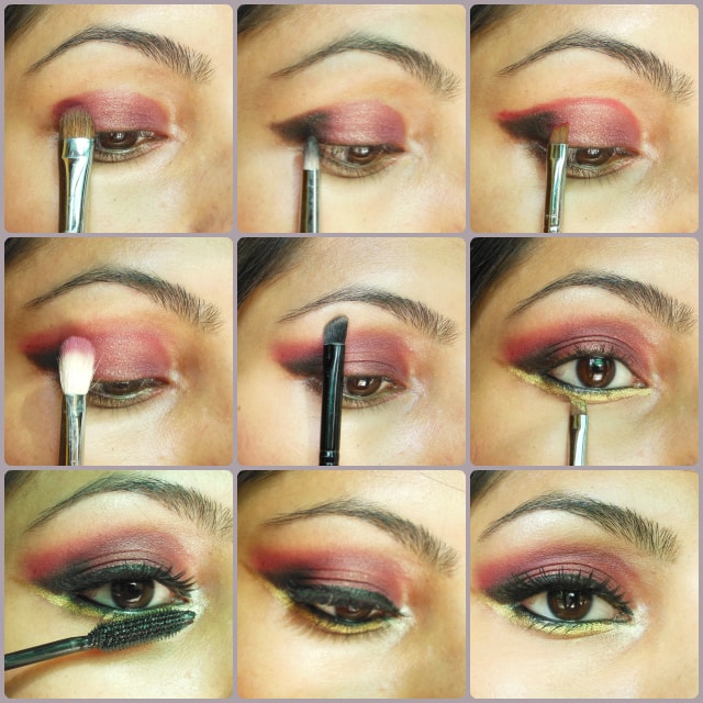 Eye Makeup Tutorial - Plum, Gold and Black Eye Makeup