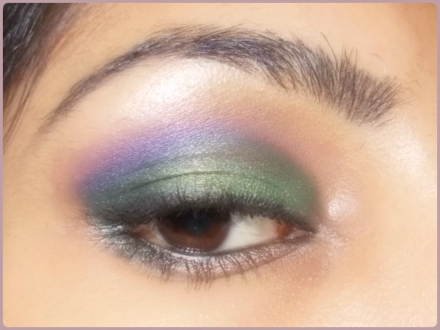 Orchid inspired Green and Purple Eye Makeup