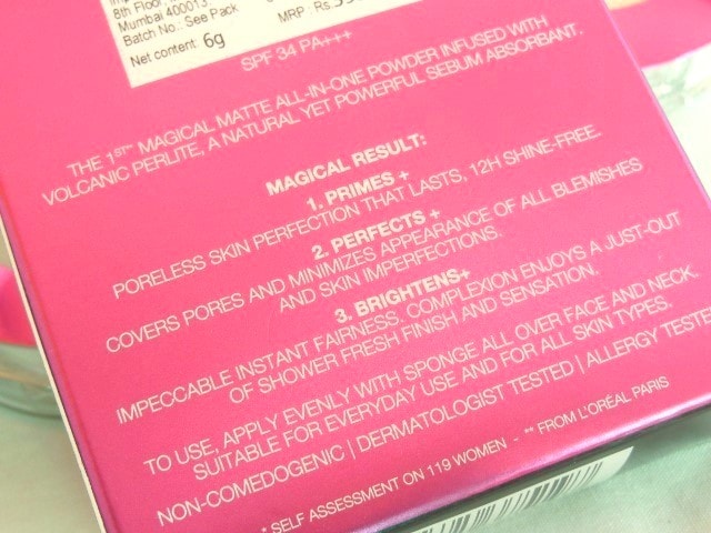 L'Oreal Mat Magique All In One Tranforming Powder Claims