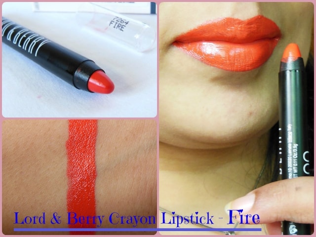 Lord & Berry 20100 Crayon Lipstick Fire FOTD