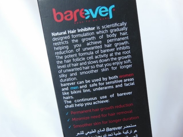 Barever Natural Hair Inhibitor Claims