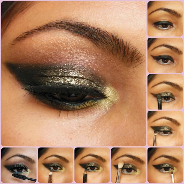 Eye Makeup Tutorial- Glittery Black Smokey Eyes