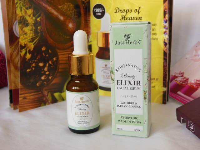 Just Herbs Rejuvenating Beauty Elixir Facial Serum Review