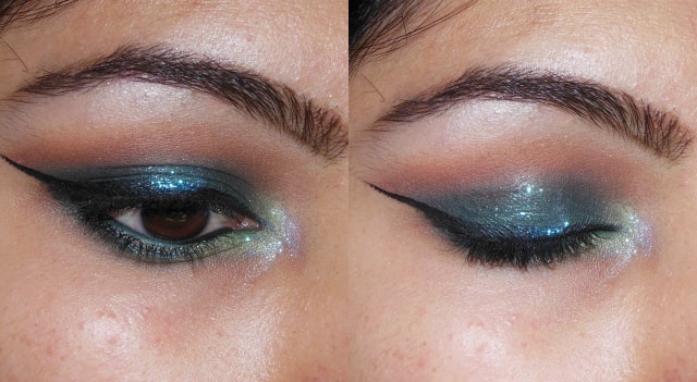 Blue Lights Eye Makeup with Flash