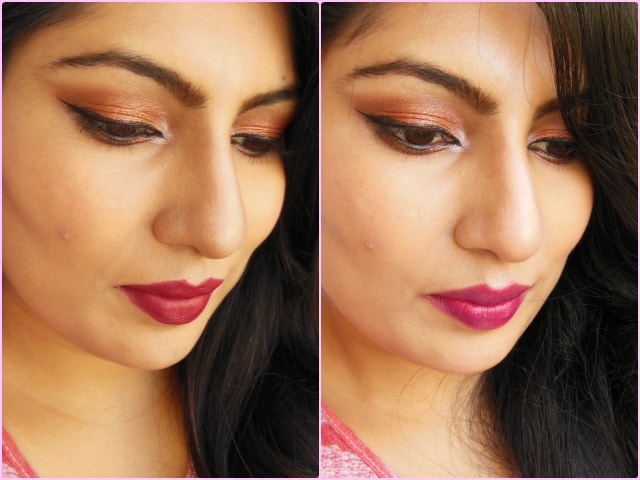 Metallic Copper eyes with Burgundy or Berry  Red Lips